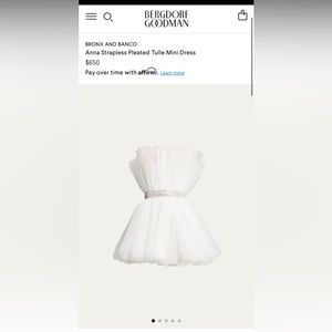 BRONX & BANCO- NWT- adorable white tule dress- purchased & cant return sz M
